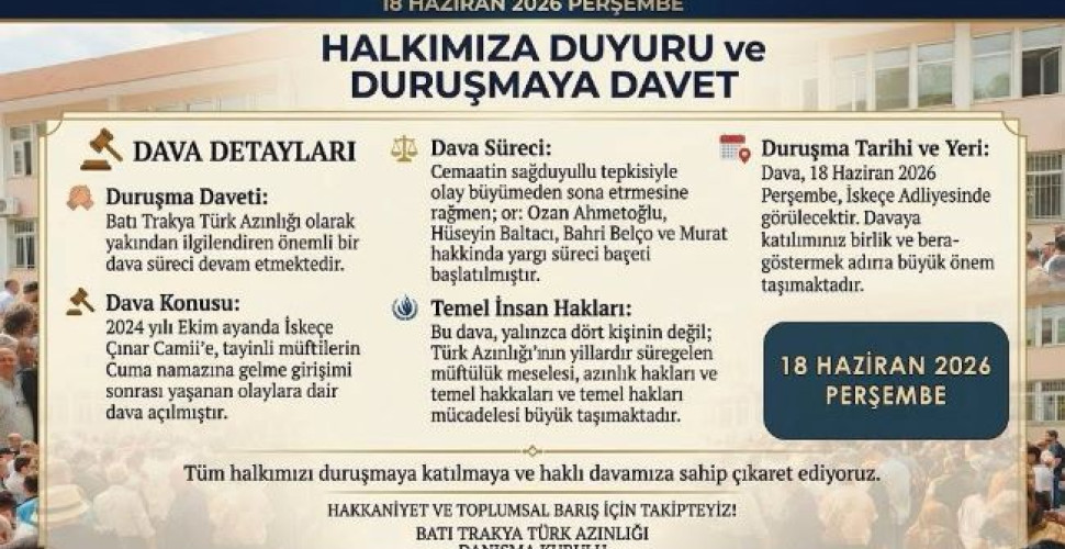 Danışma Kurulundan duruşmaya davet